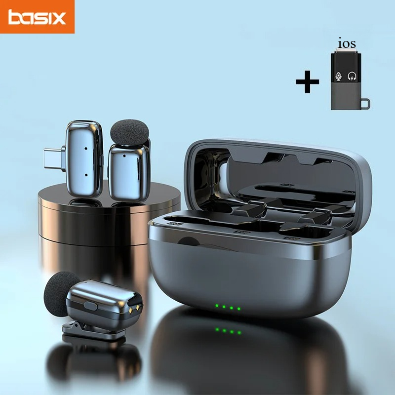 Phone Accessories For Android - Set Mikrofon Lavalier Nirkabel dengan Kotak